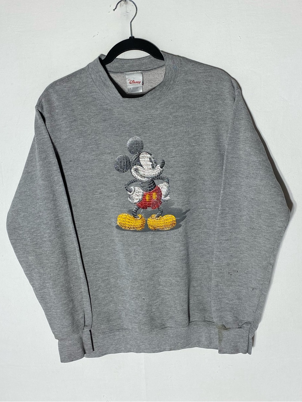 Vintage Disney Grey Mickey Mouse  Crewneck Sweatshirt S Retro